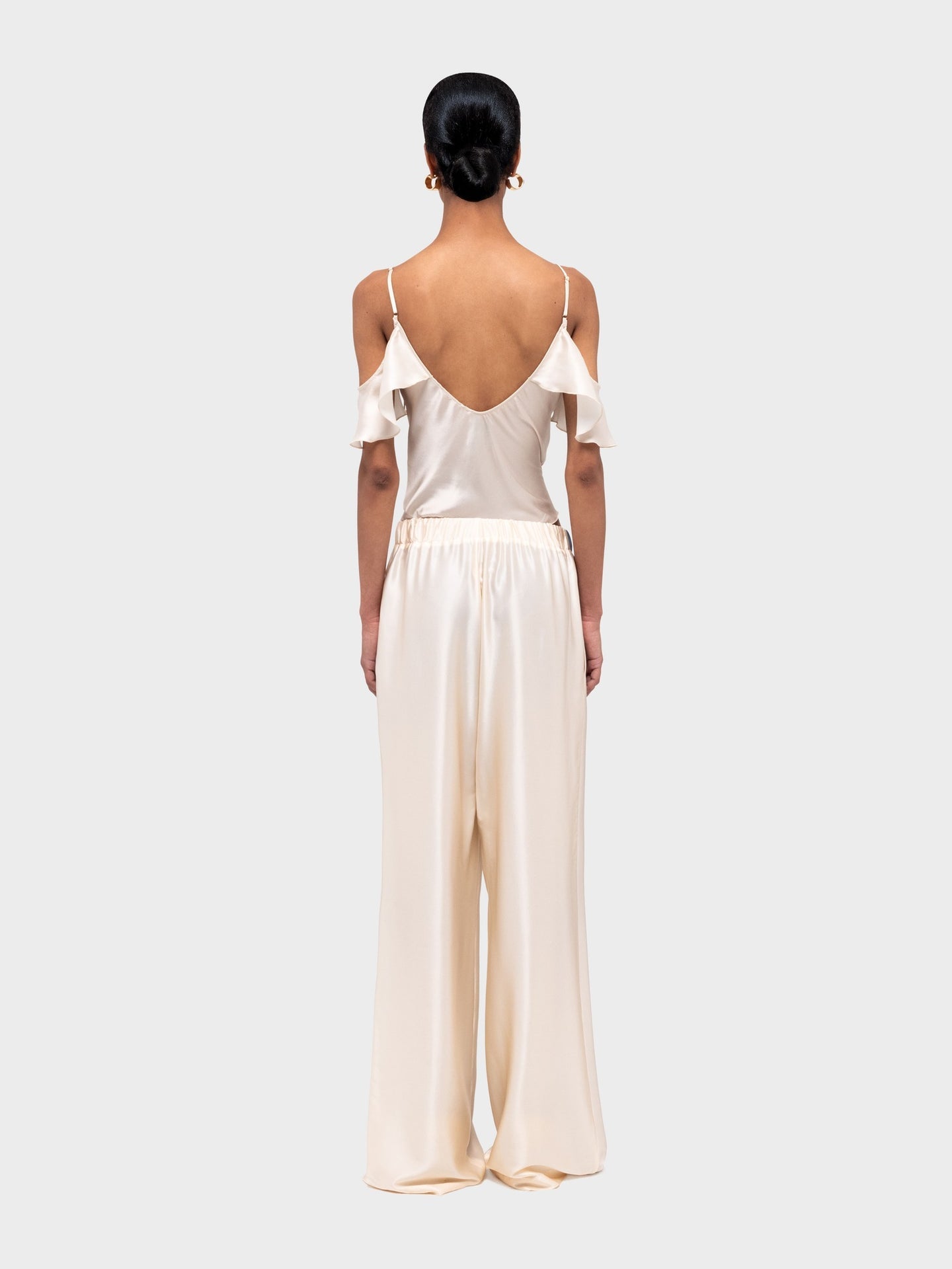 Salpicon White Silk Pants
