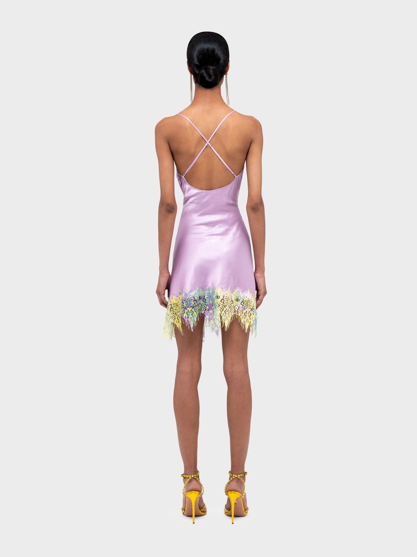Lila Silk Lace Mini Dress