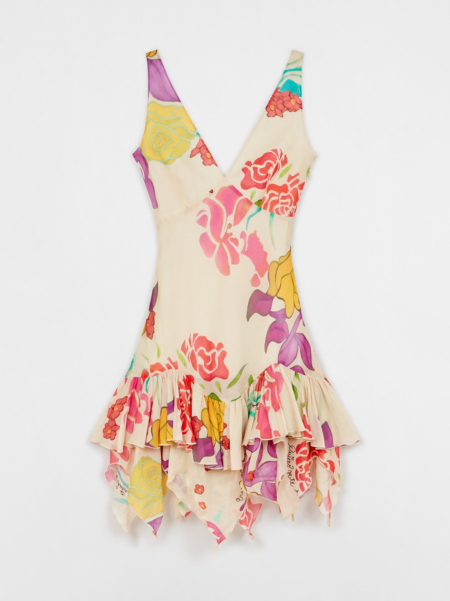Flores Cotton Voile Mini Dress