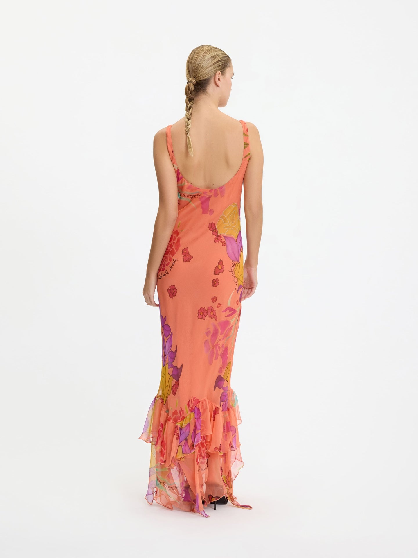 Guava Flores Silk Long Dress