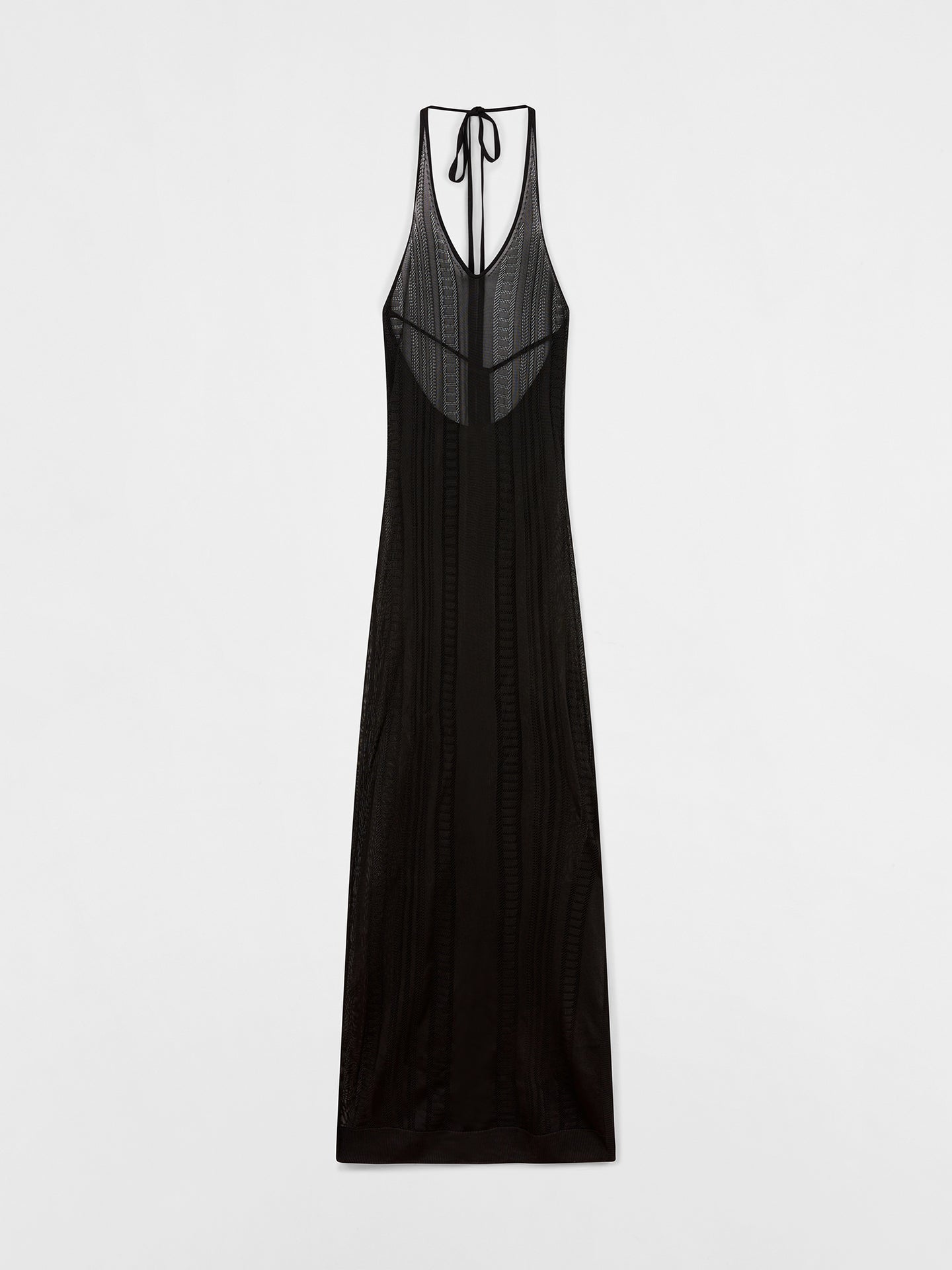 Guayabera Black Knit Long Dress