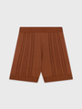 Brown Guayabera Knit Shorts