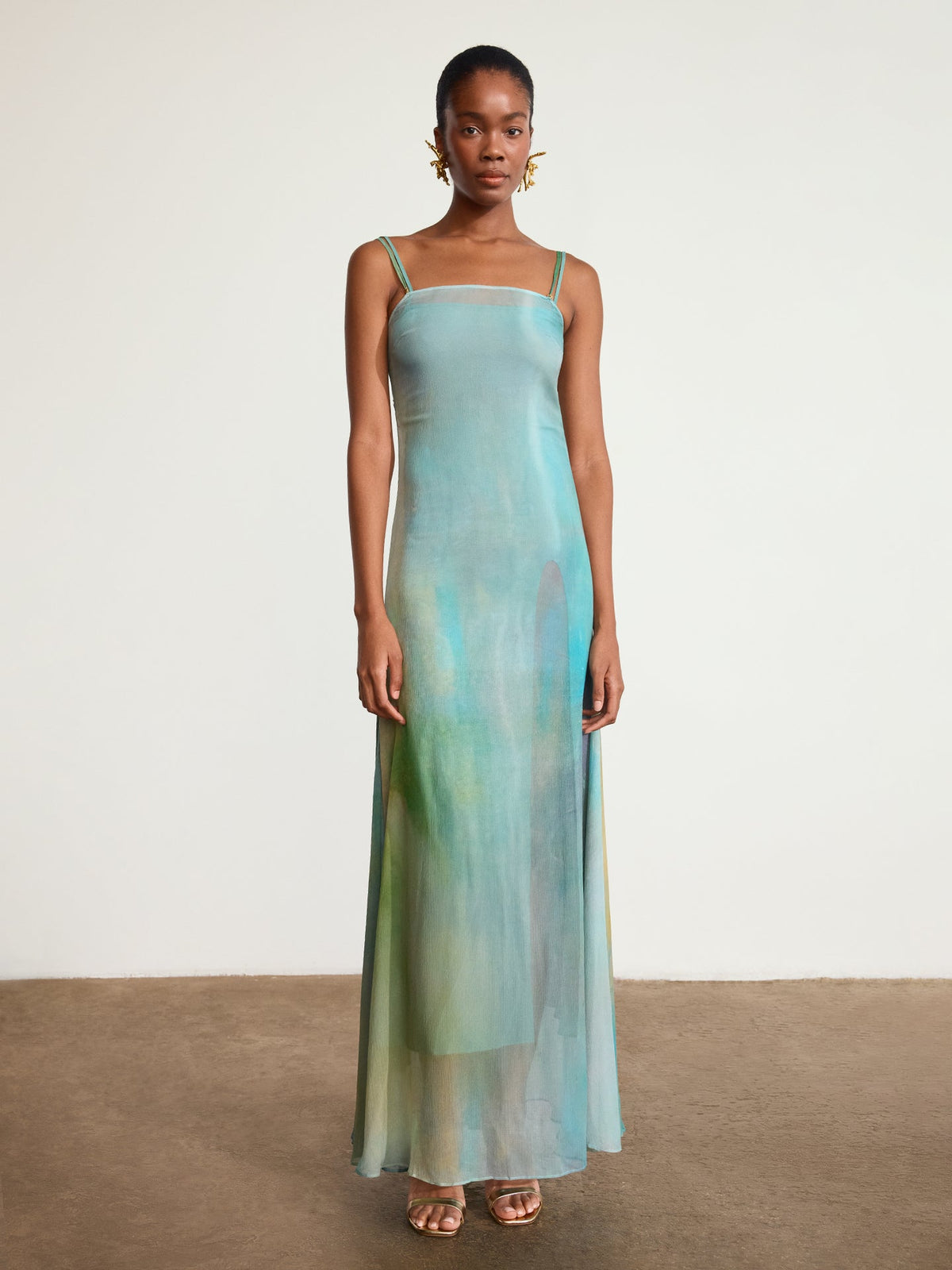 Tormenta Silk Chiffon Long Dress