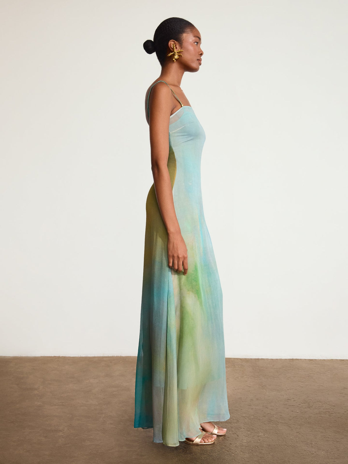 Tormenta Silk Chiffon Long Dress