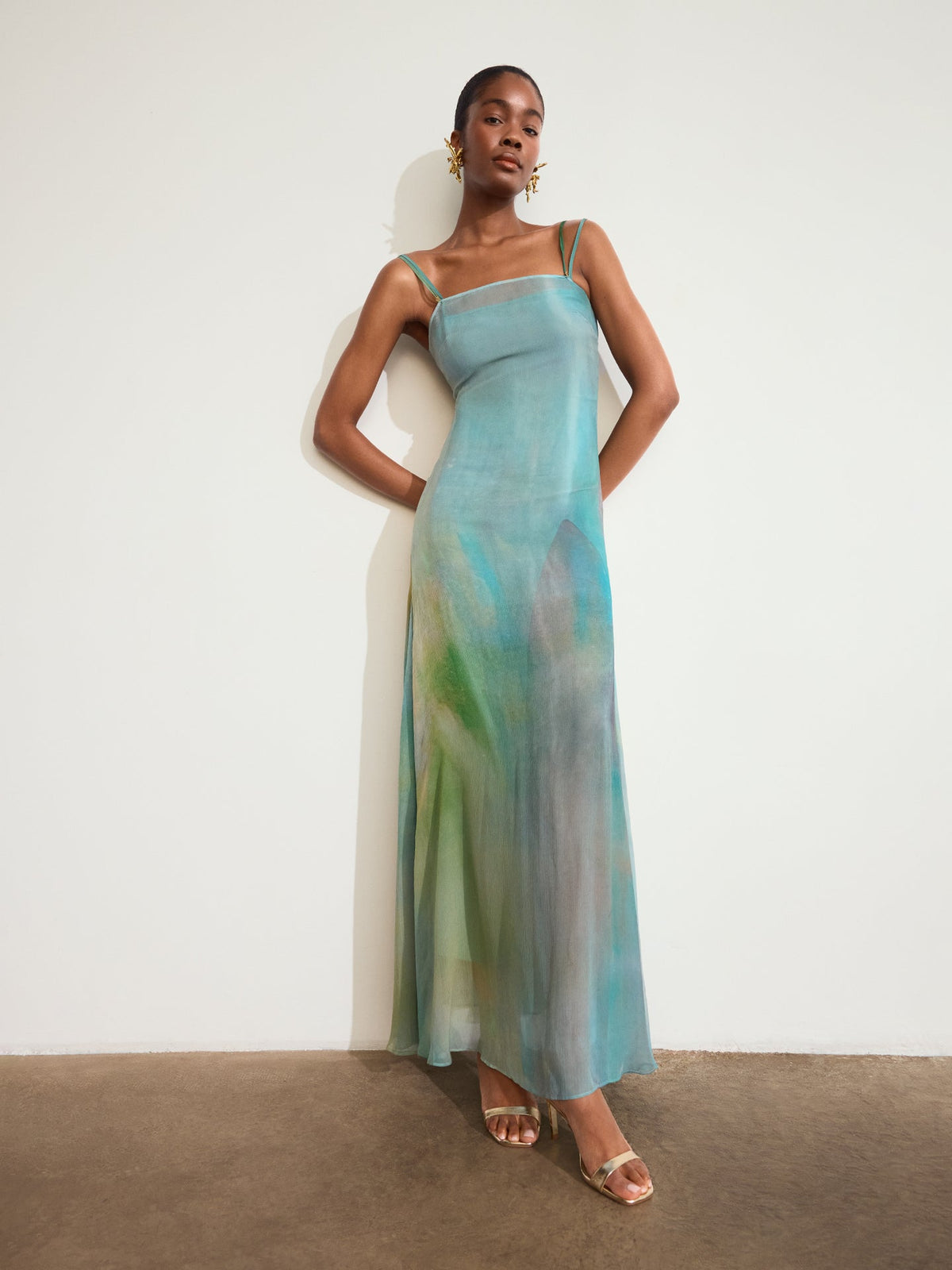 Tormenta Silk Chiffon Long Dress