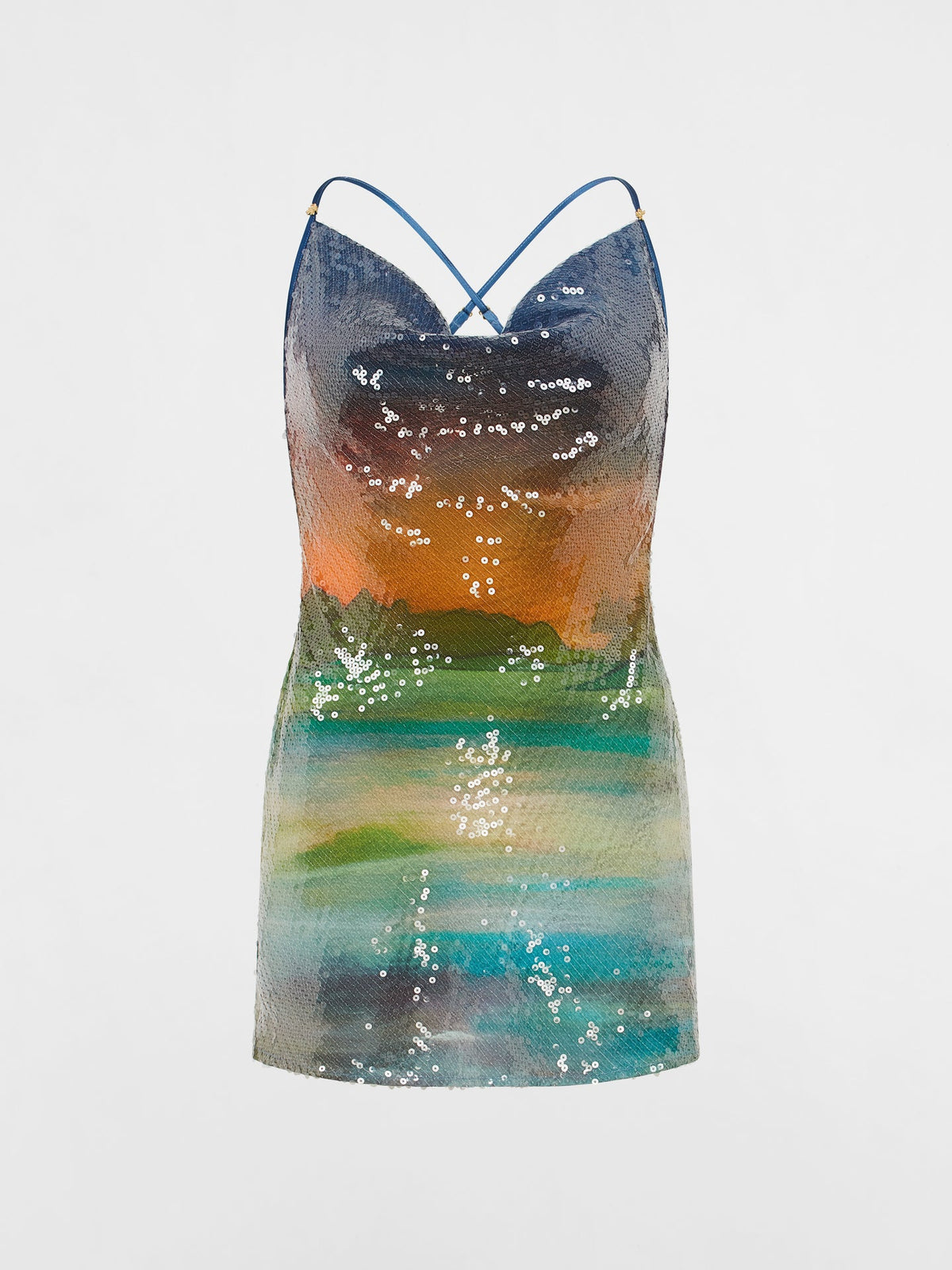 Tormenta Sequined Silk Mini Dress